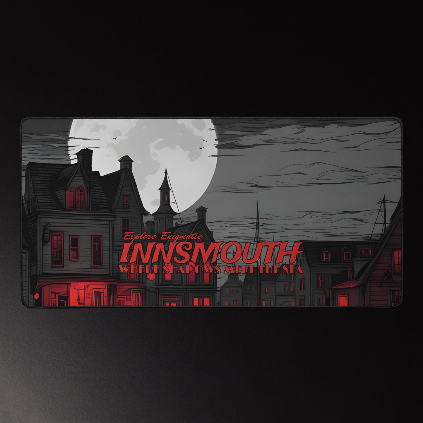 Explore enigmatic Innsmouth Desk mat