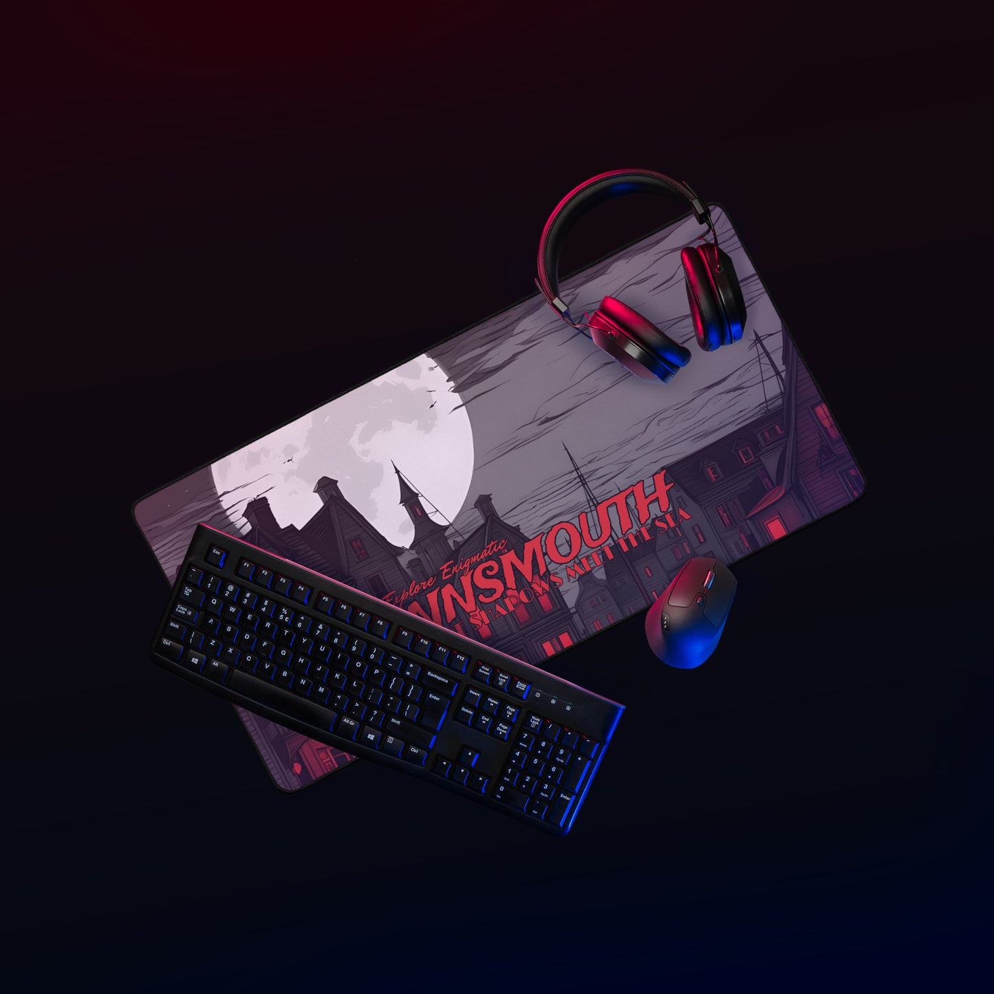 Explore enigmatic Innsmouth Desk mat
