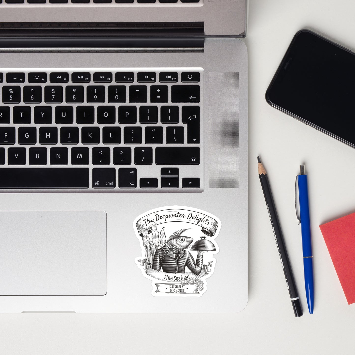 Innsmouth Lovecraft Seafood Restaurant Bubble-free stickers