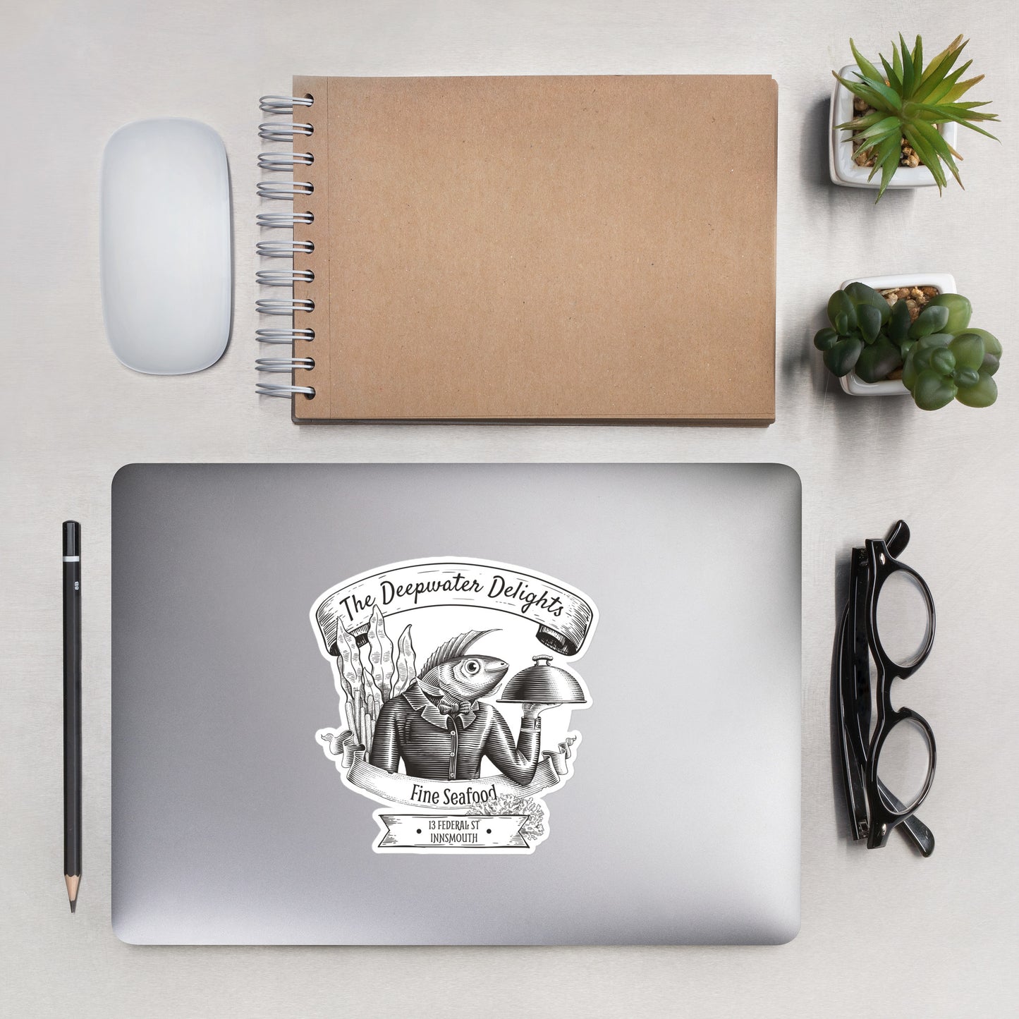 Innsmouth Lovecraft Seafood Restaurant Bubble-free stickers