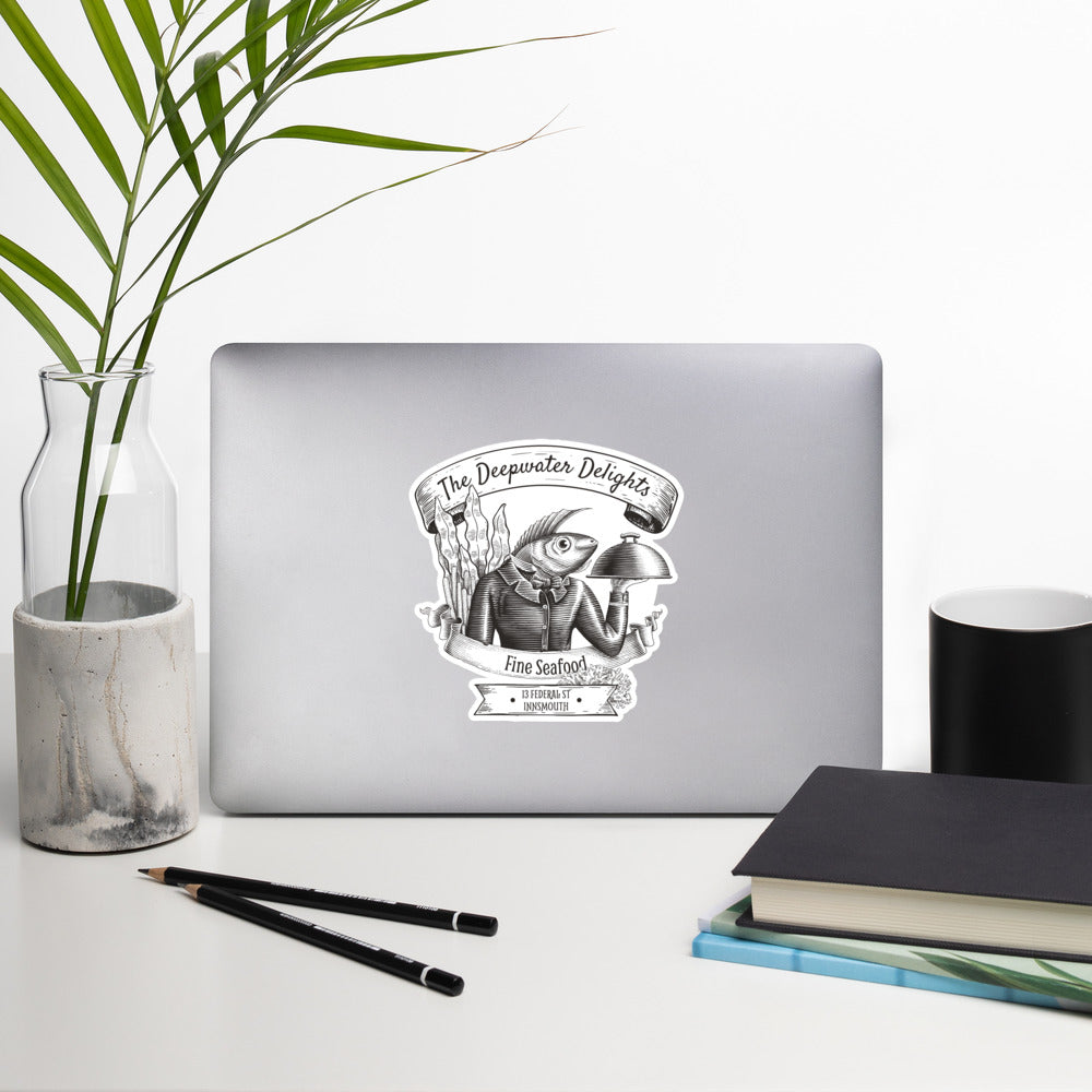 Innsmouth Lovecraft Seafood Restaurant Bubble-free stickers