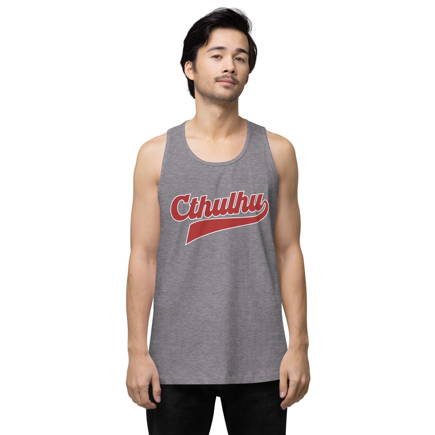 Cthulhu League Script – Vintage Eldritch Lettering Men’s premium tank top