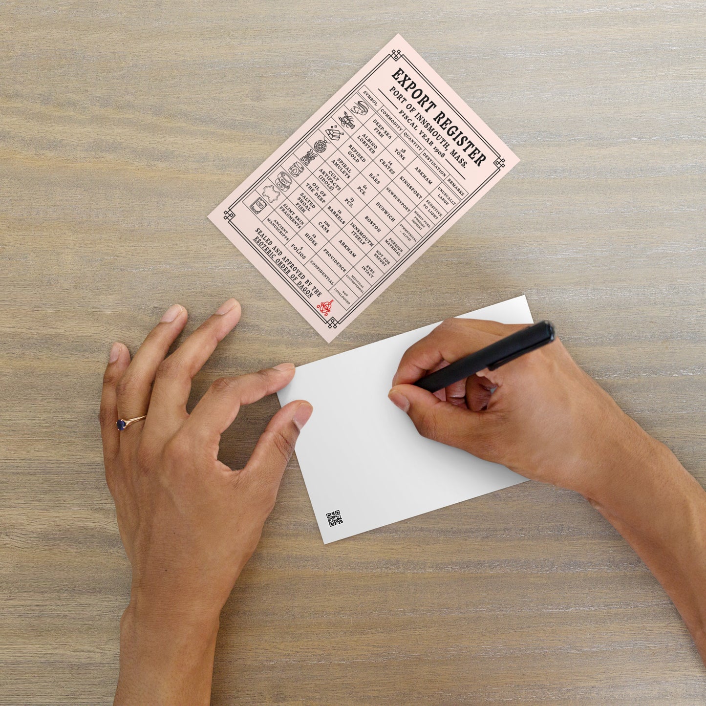 Innsmouth Schiffsmanifest, 1908 – Vintage Deep Sea Export Ledger Standard Postkarte