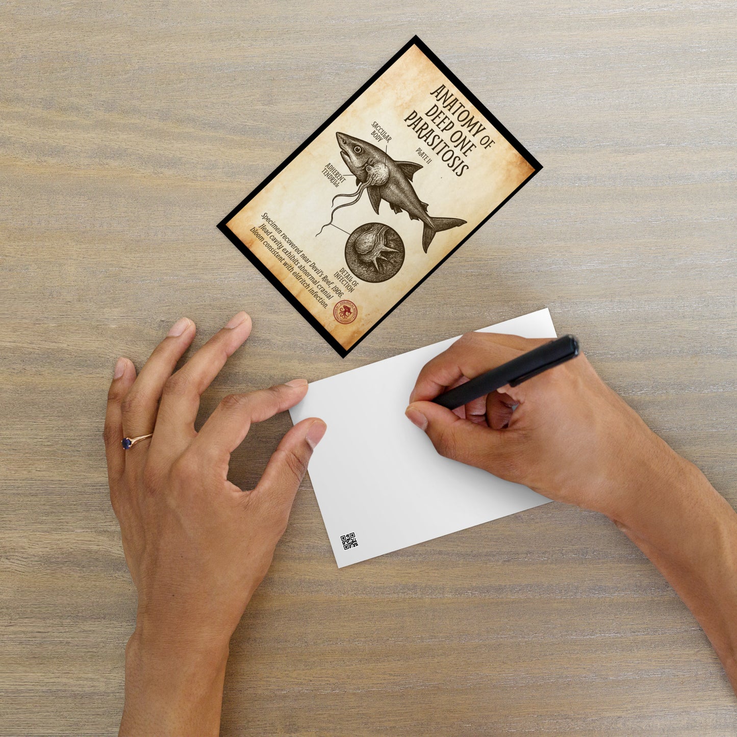 Vintage-Stil Innsmouth Shark Parasite Standard Postkarte