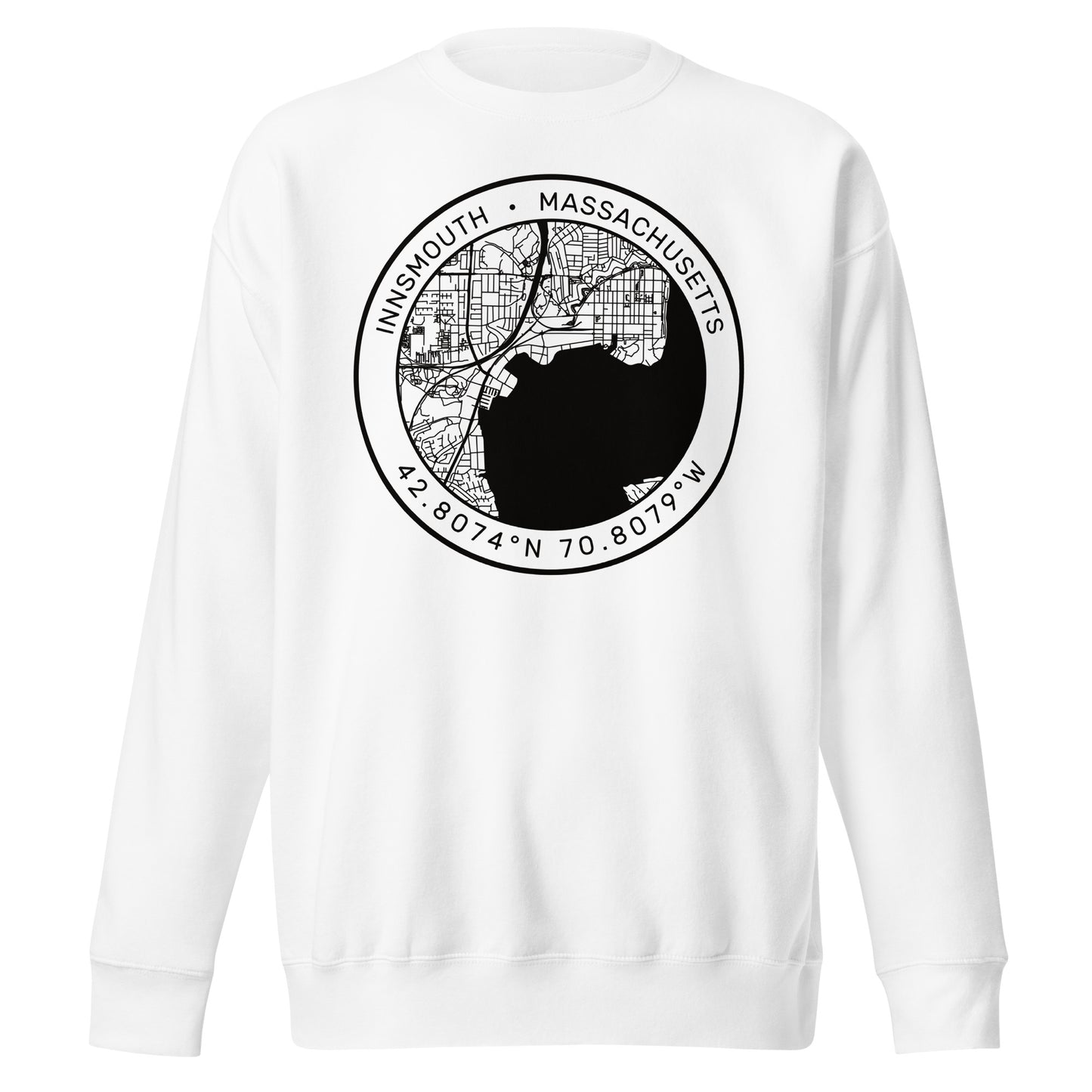 Innsmouth Stadtplan Lovecraft Unisex Premium Sweatshirt