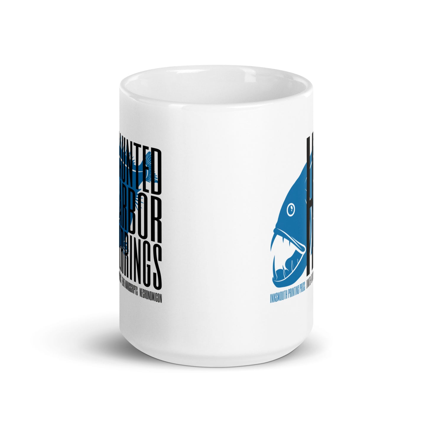 Haunted Harbor Herrings Printing Press Weiß glänzende Tasse