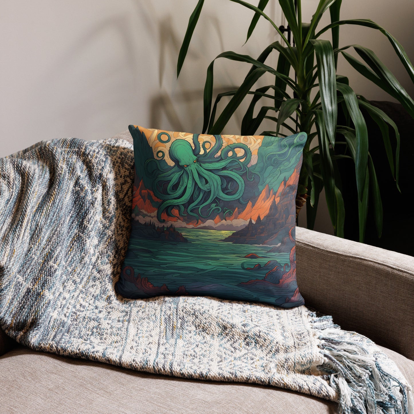 Funda de almohada Simbolismo místico de Cthulhu