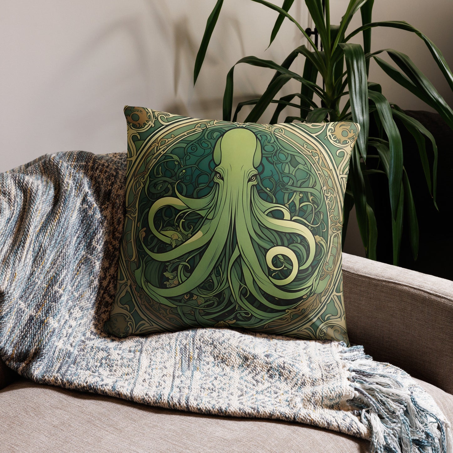 Taie d'oreiller Art Nouveau Cthulhu