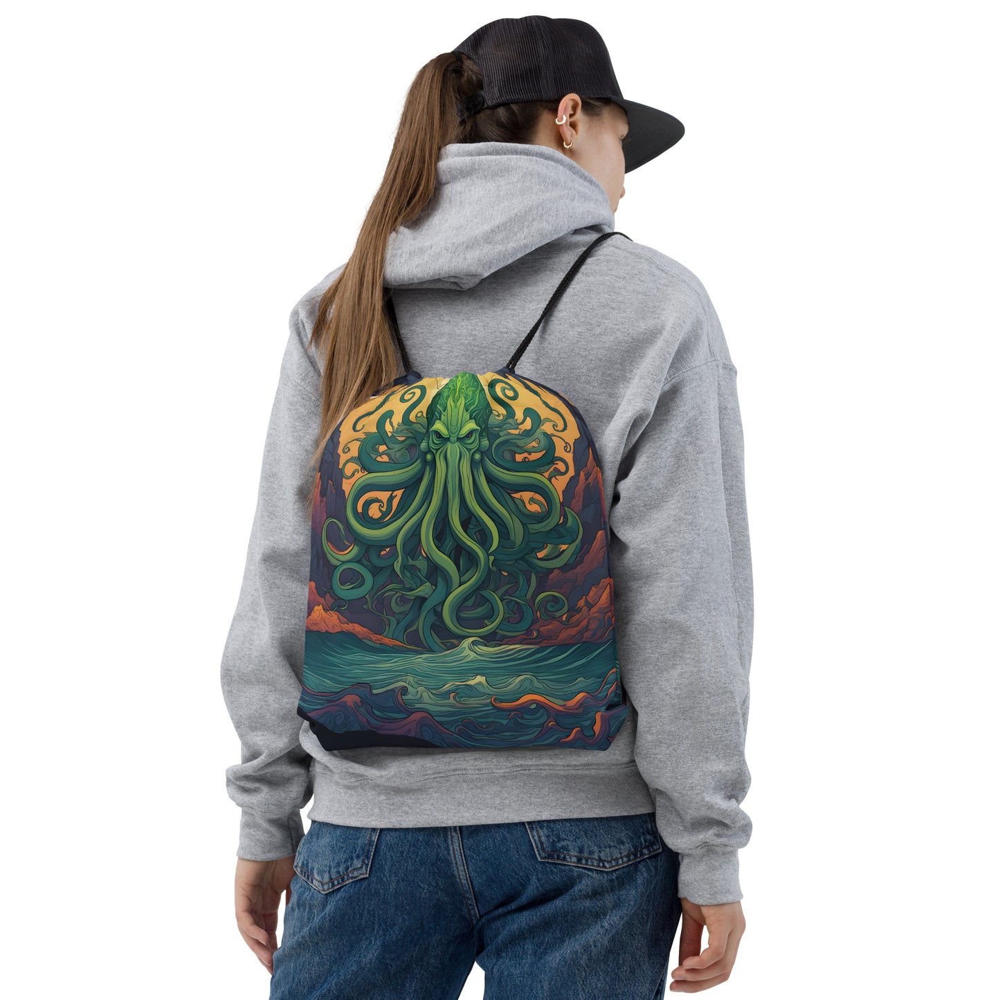 Cthulhu Mystical Symbolism Drawstring bag