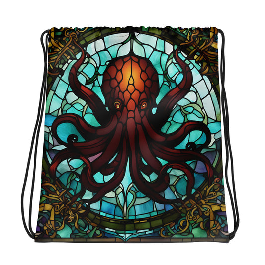 Cthulhu Stained Glass Drawstring bag