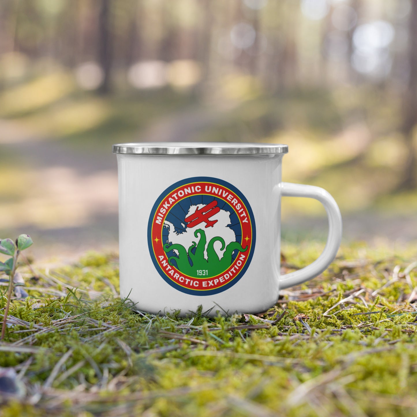 Tasse en émail Lovecraft de l'expédition antarctique de l'université Miskatonic
