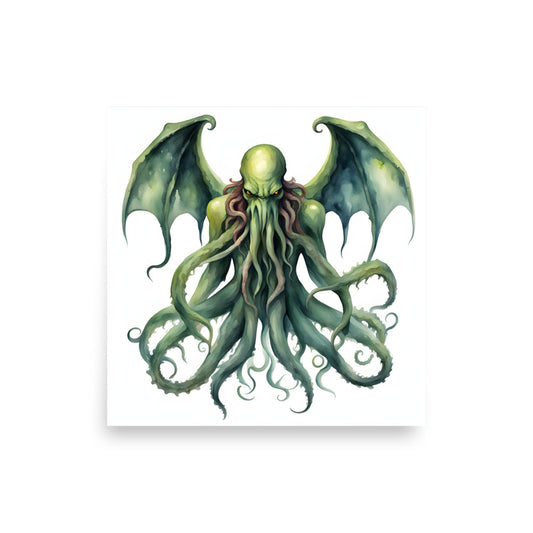 Peinture à l'aquarelle de Cthulhu Poster