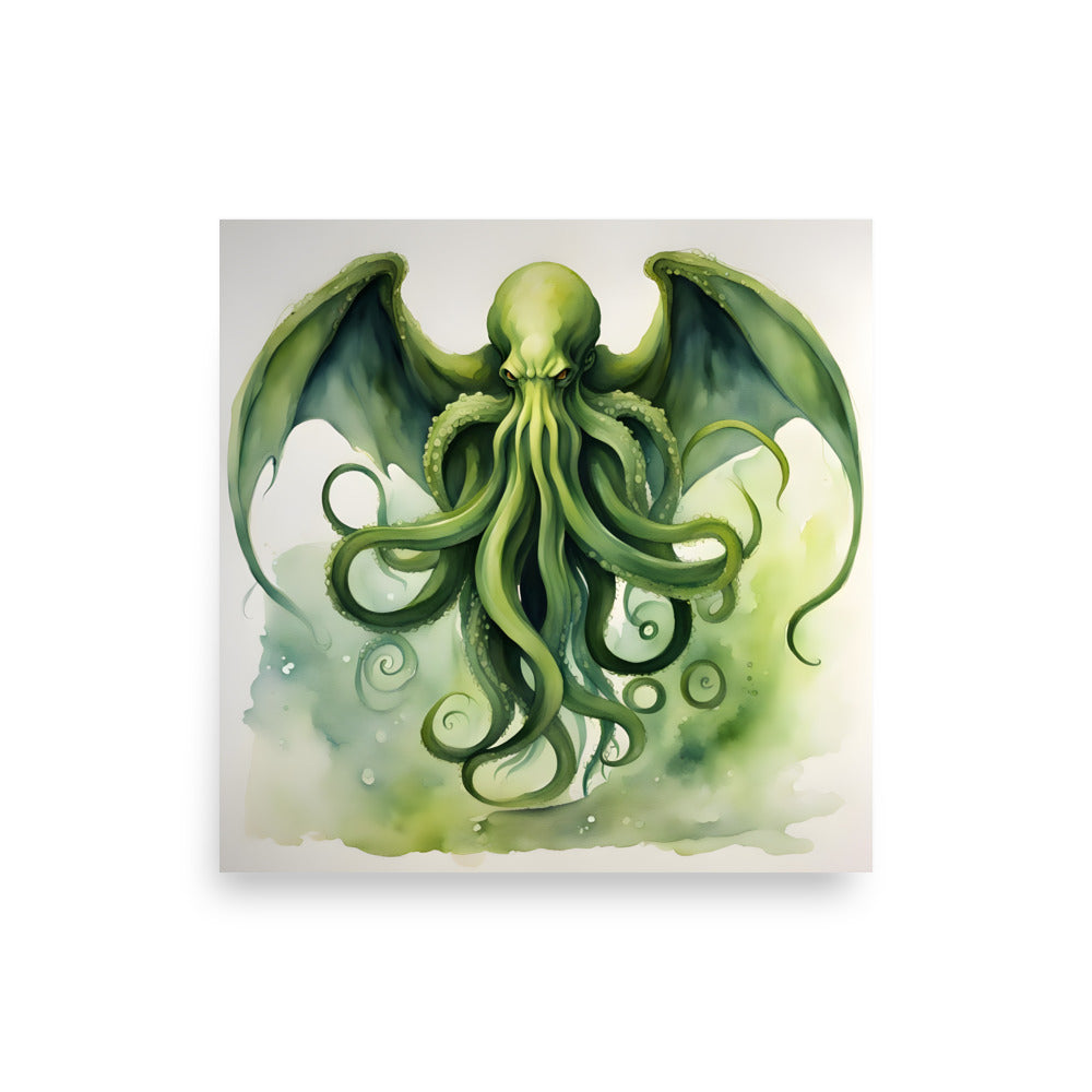 Peinture à l'aquarelle de Cthulhu Poster