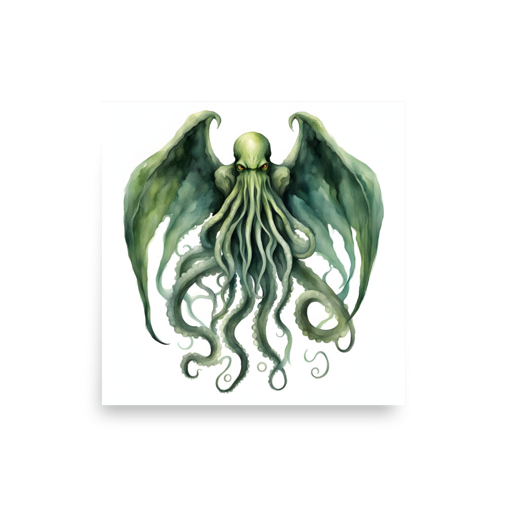 Cthulhu Watercolor Painting Poster