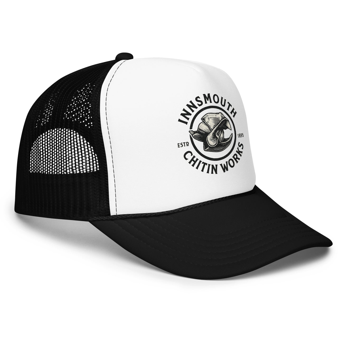 Innsmouth Chitin Works – Trucker-Mütze aus Schaumstoff mit einfarbigem Vintage-Logo