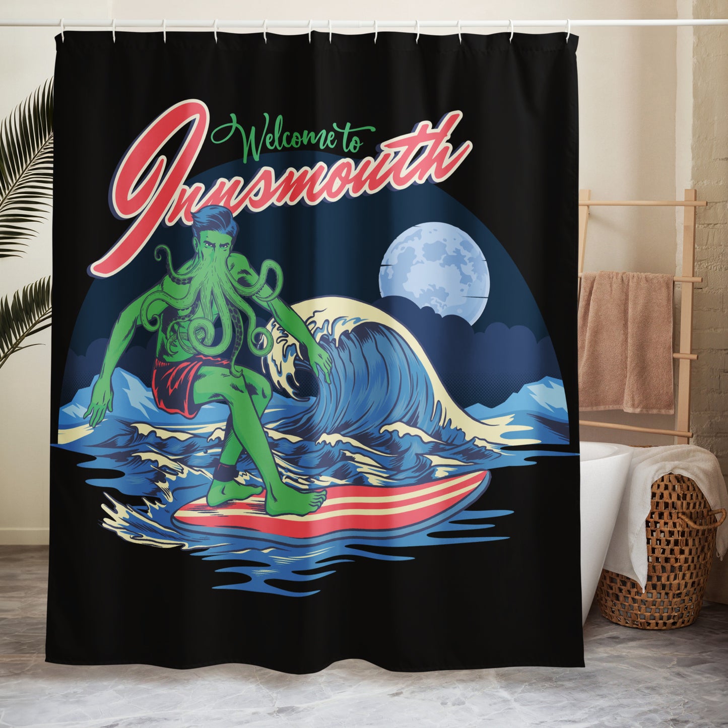 Rideau de douche Innsmouth Surfing Lovecraft