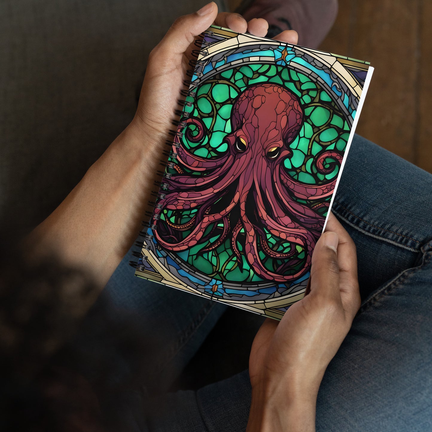 Cthulhu Stained Glass Spiral notebook