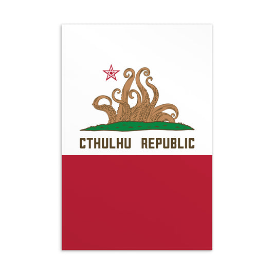 Carte Postale Standard Drapeau de Californie de la République de Cthulhu Lovecraft