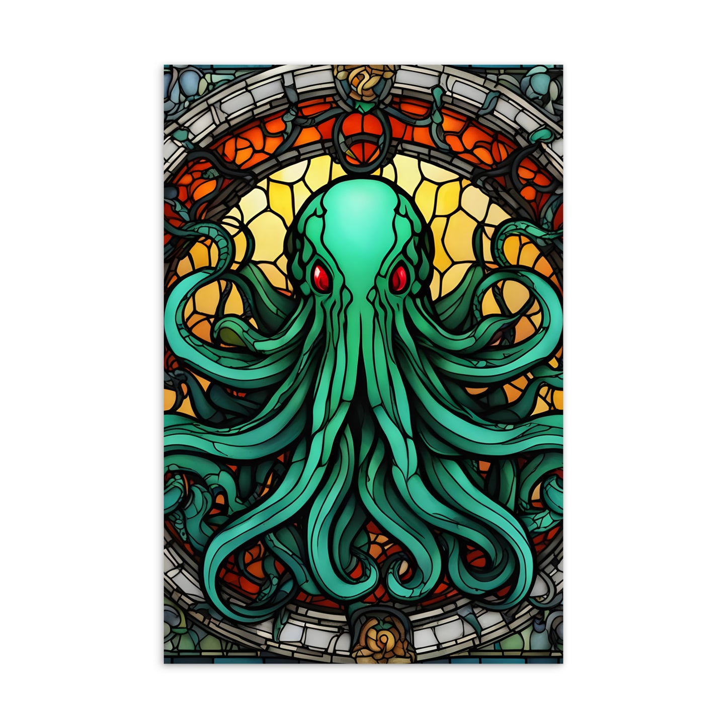 Carte postale standard en vitrail de Cthulhu