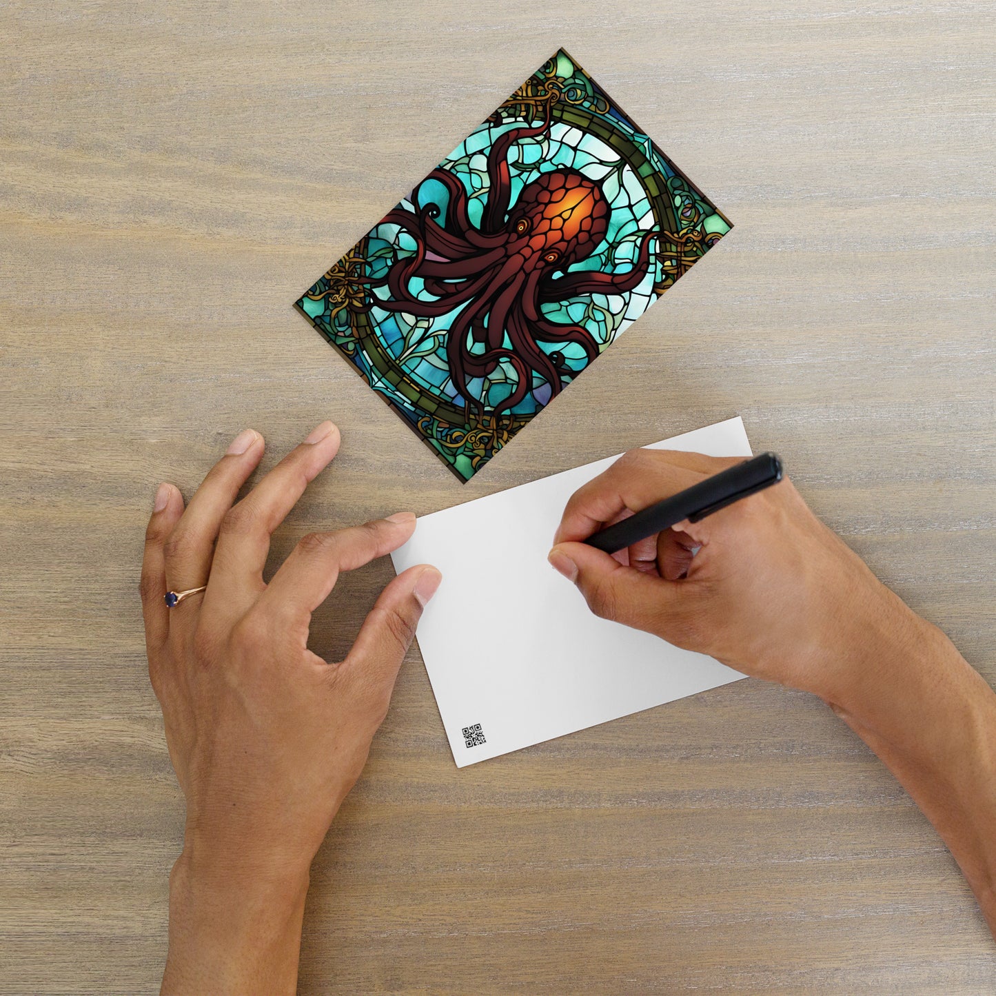 Carte postale standard en vitrail de Cthulhu