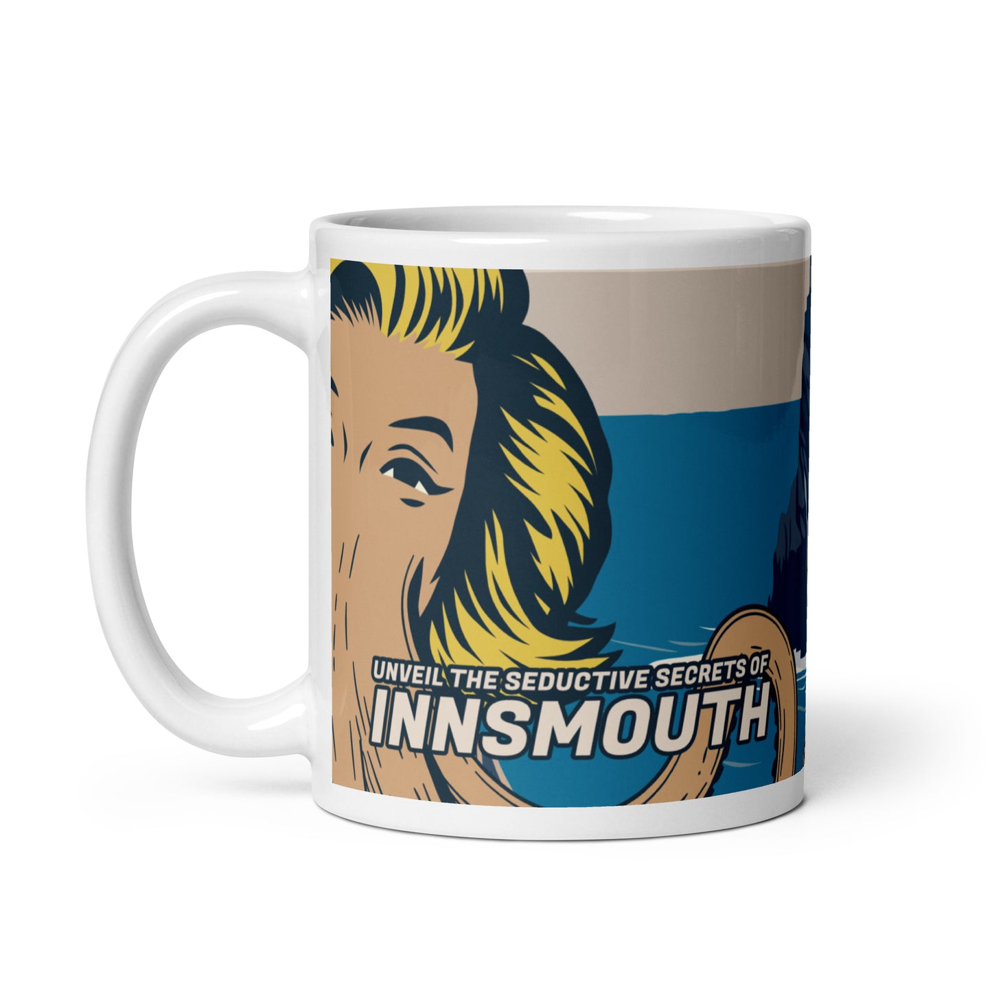 Innsmouth Woman Cthulhu Travel Tasse blanche brillante