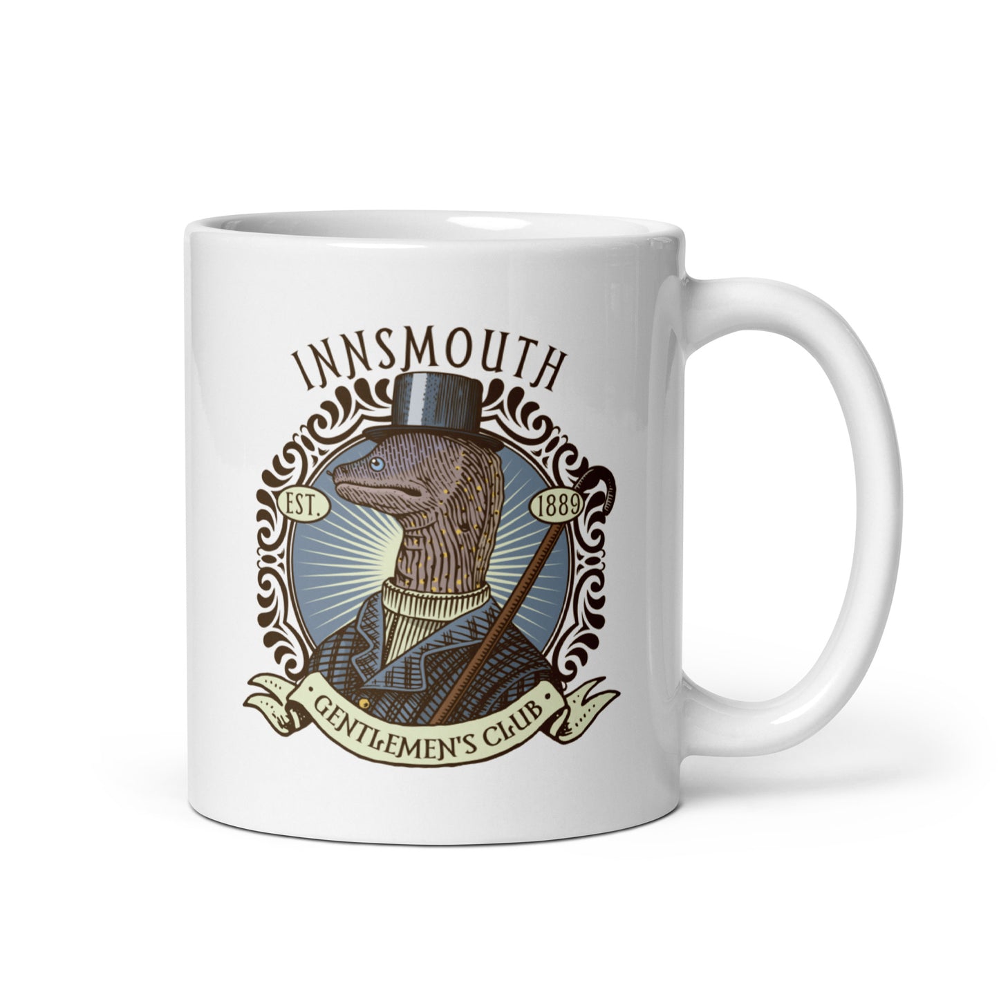 L’Ombre sur Innsmouth Lovecraft Moray Gentleman Tasse brillante blanche