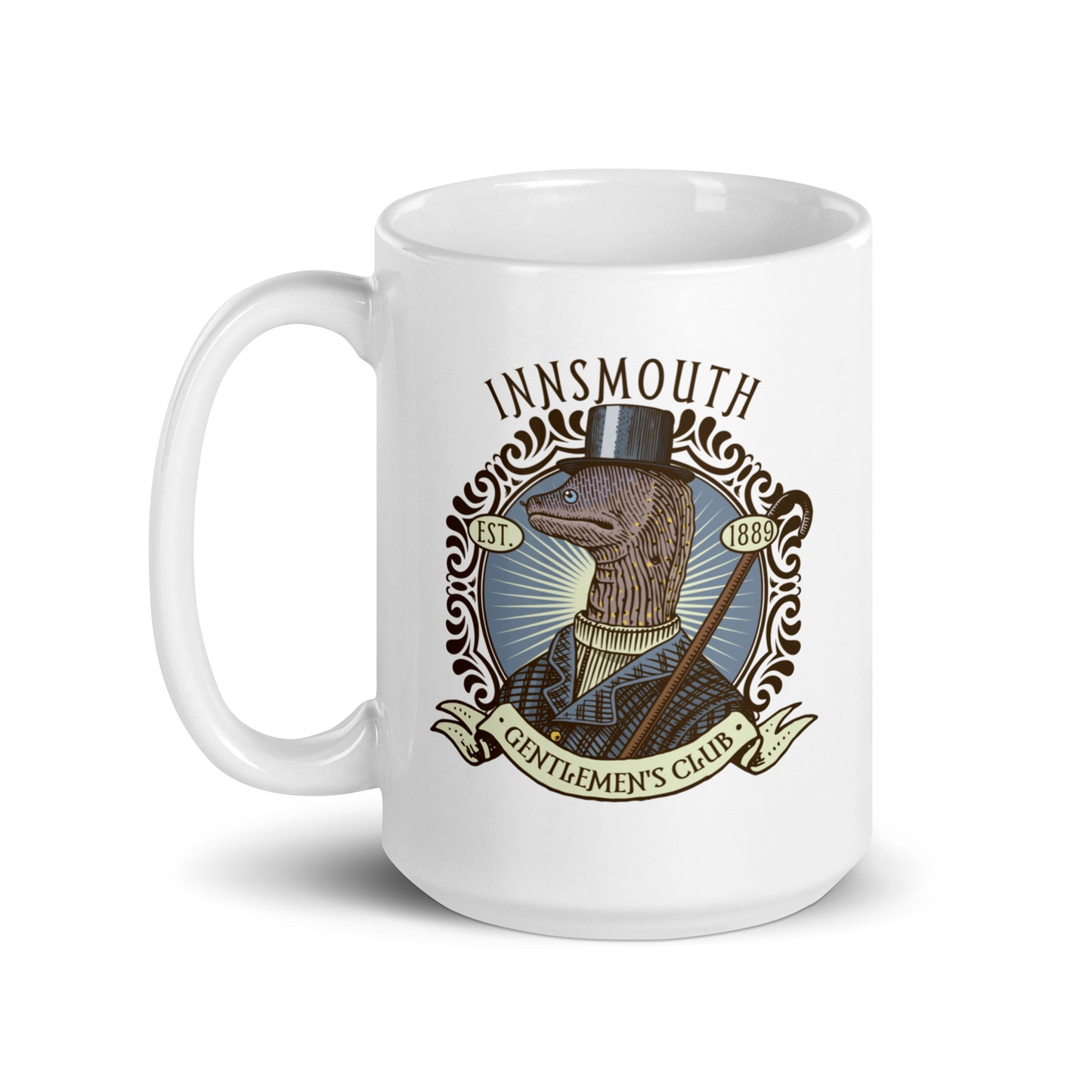 L’Ombre sur Innsmouth Lovecraft Moray Gentleman Tasse brillante blanche